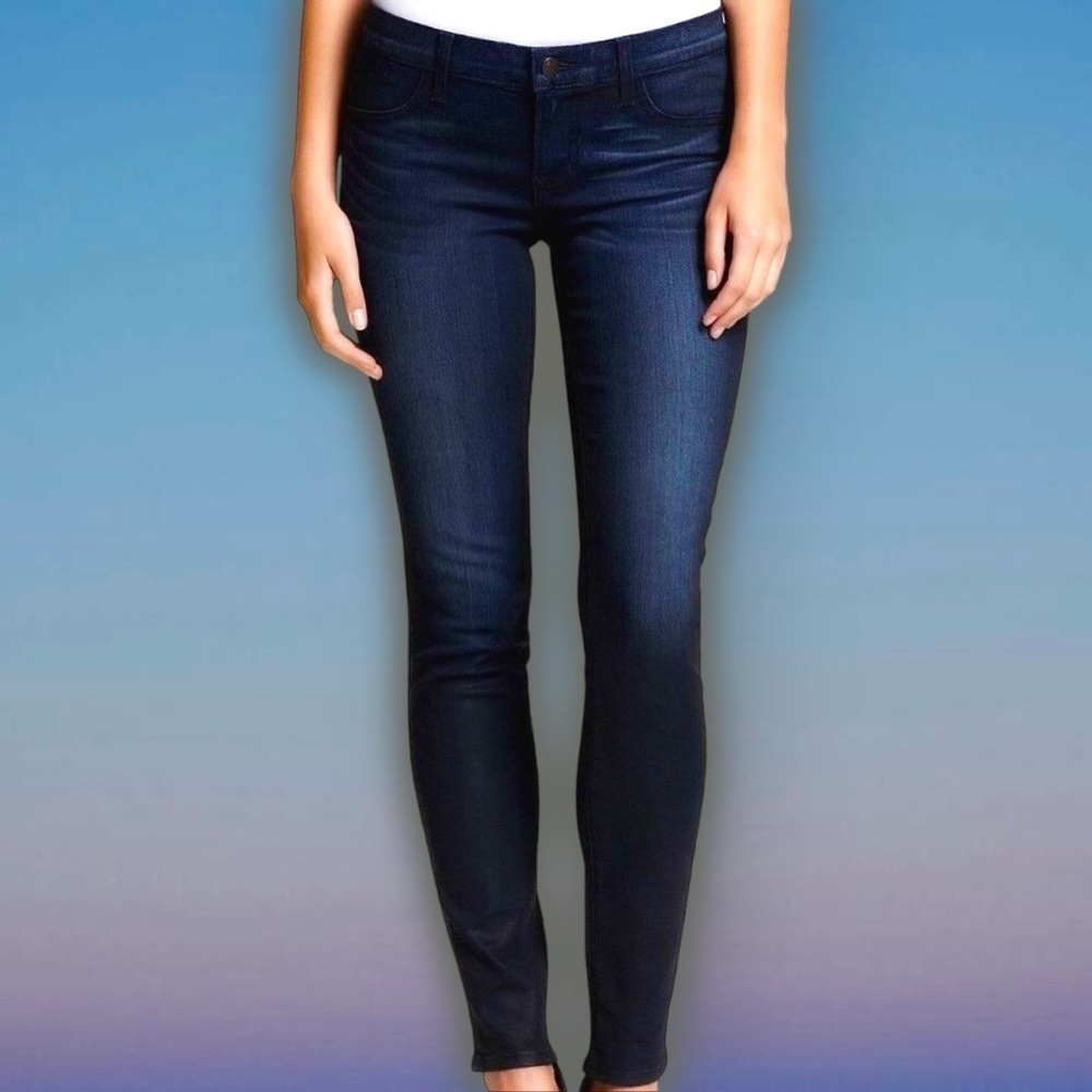 J Brand Waxed & Coated Denim Legging in “Smokestack” Size 27